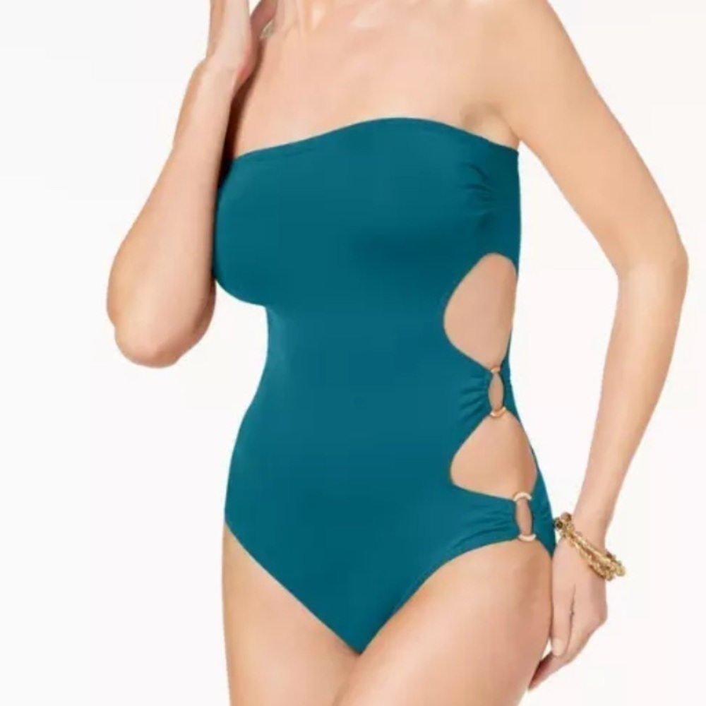 VINCE Camuto Marine Bandeau Cut Out One Piece